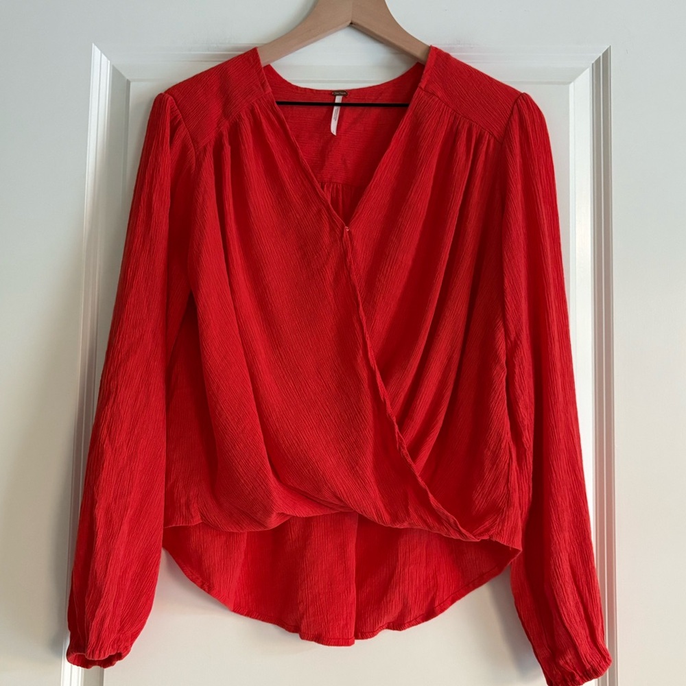 Free People Check On It Wrap Blouse